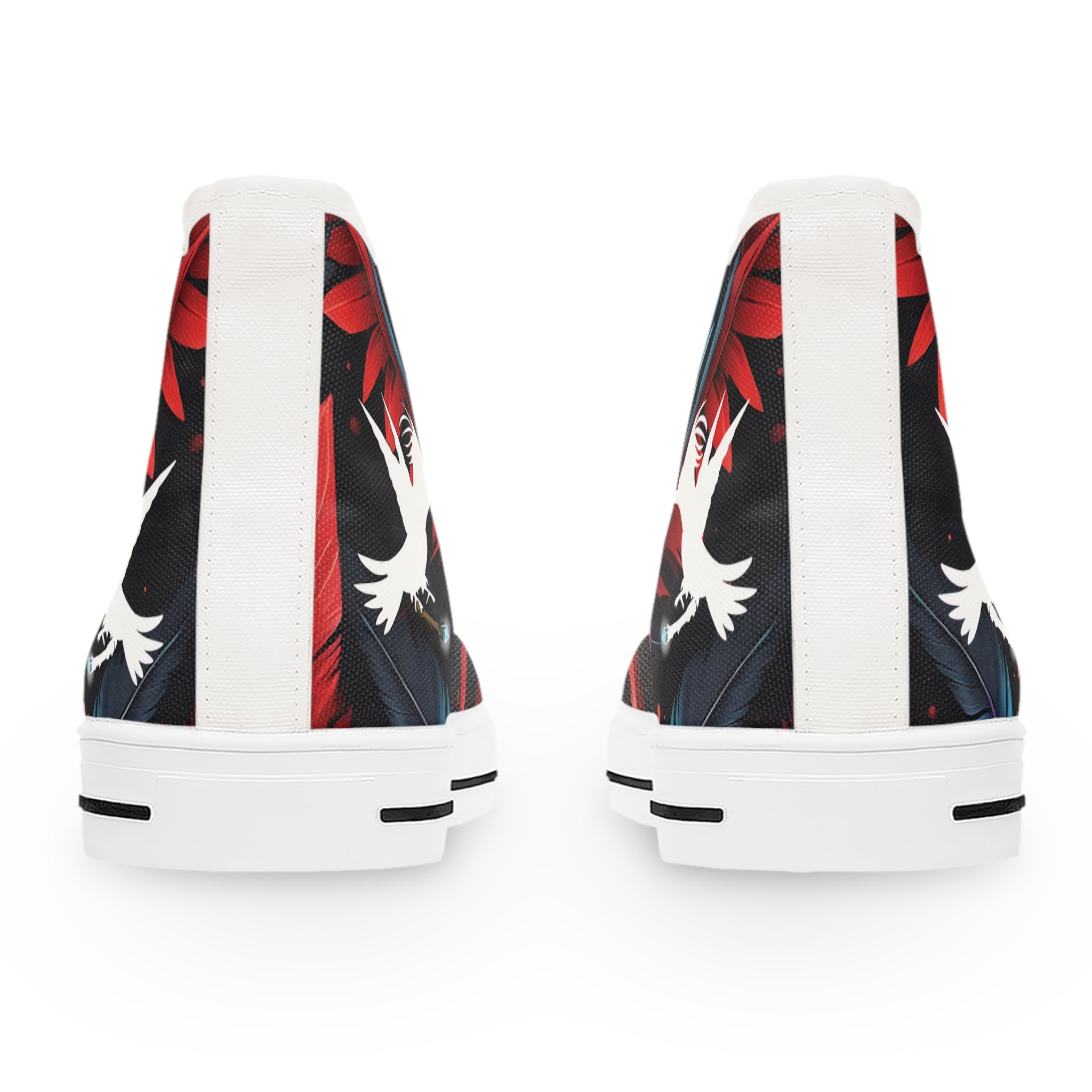 Red Party Feathers Wizard Wand Women's High Top Sneakers