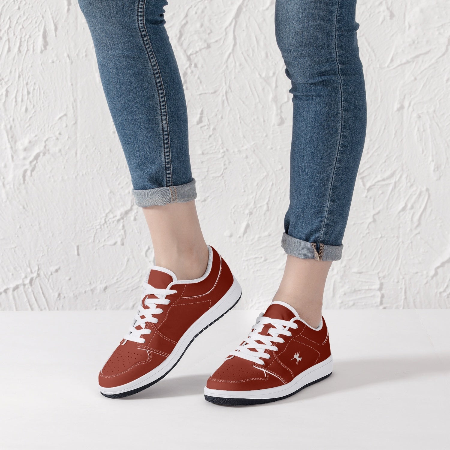 Red Nunchucks Low-Top Leather Sneakers