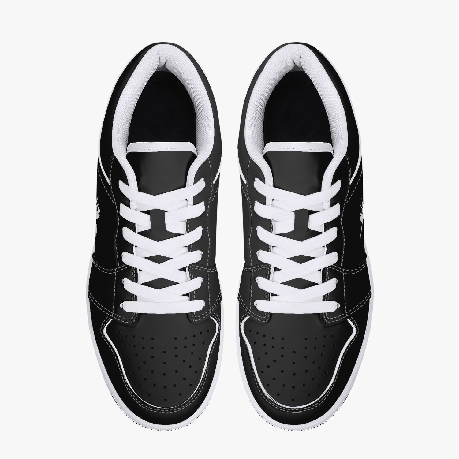 Black Nunchucks Low-Top Leather Sneakers