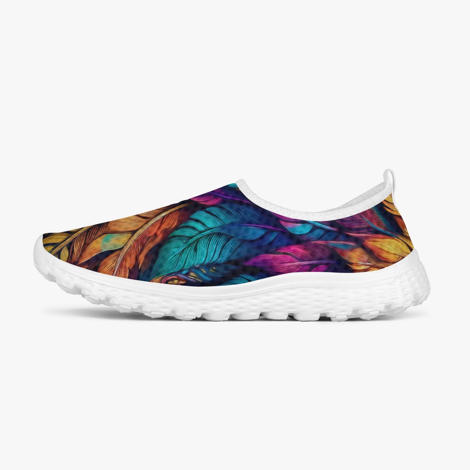 Colorful Feathers Women's Slip-On Mesh Running Shoes