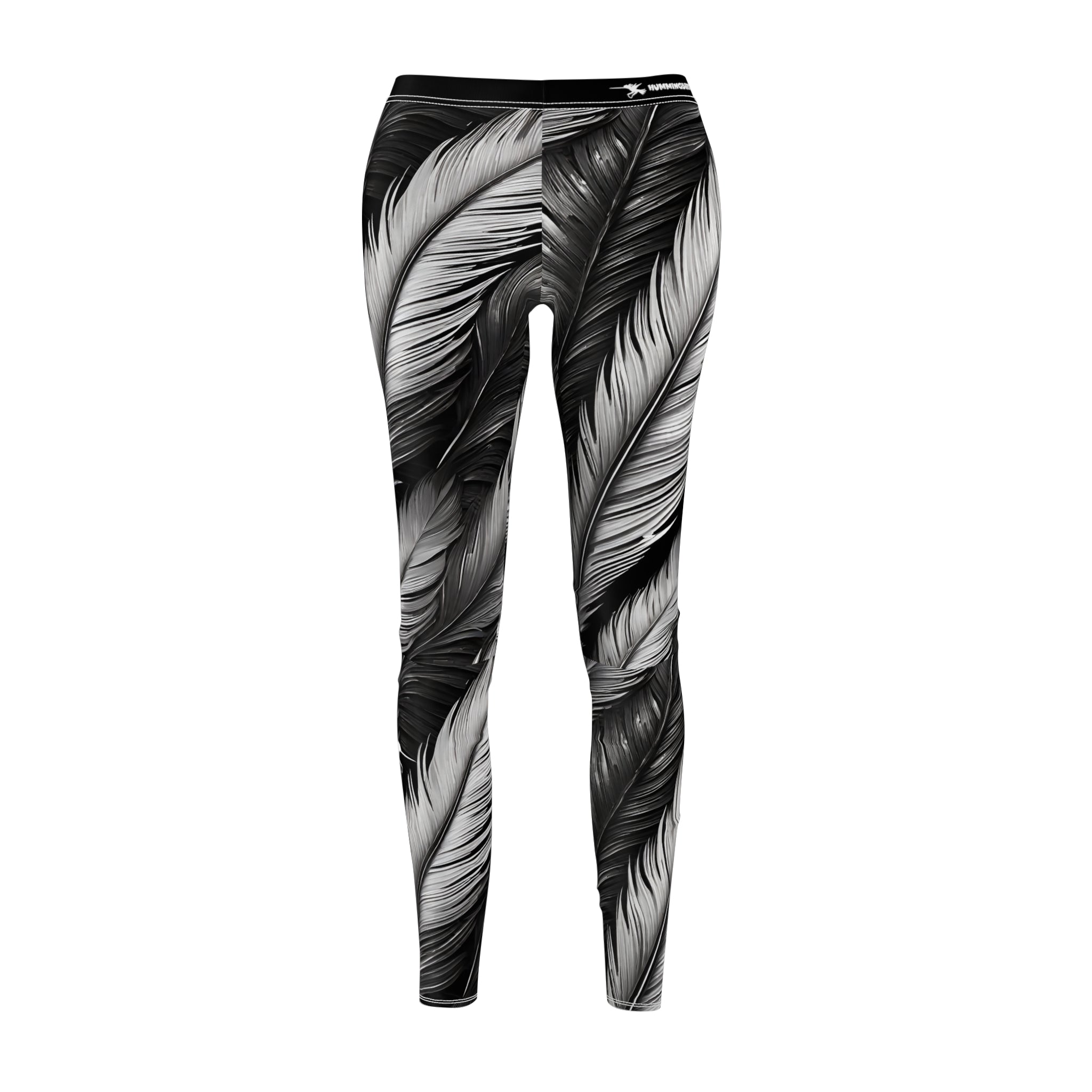 White Tribal Feathers Leggings