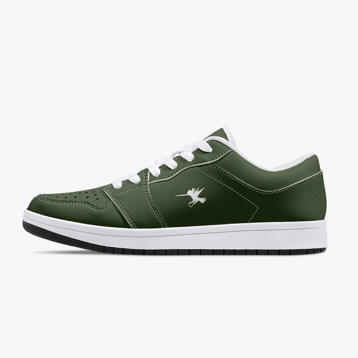 Green Nunchucks Low-Top Leather Sneakers