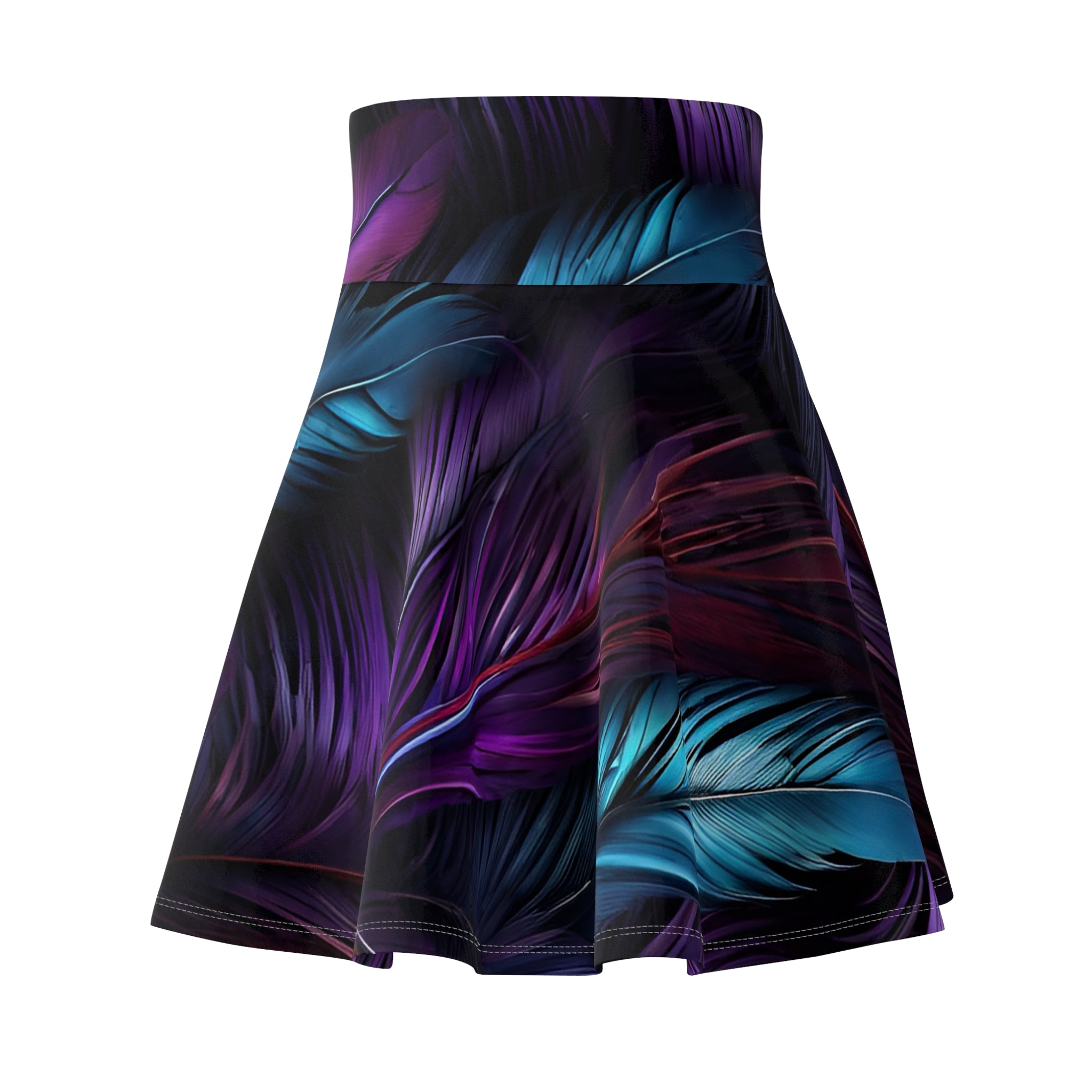 Teal Purple Feathers Skirt