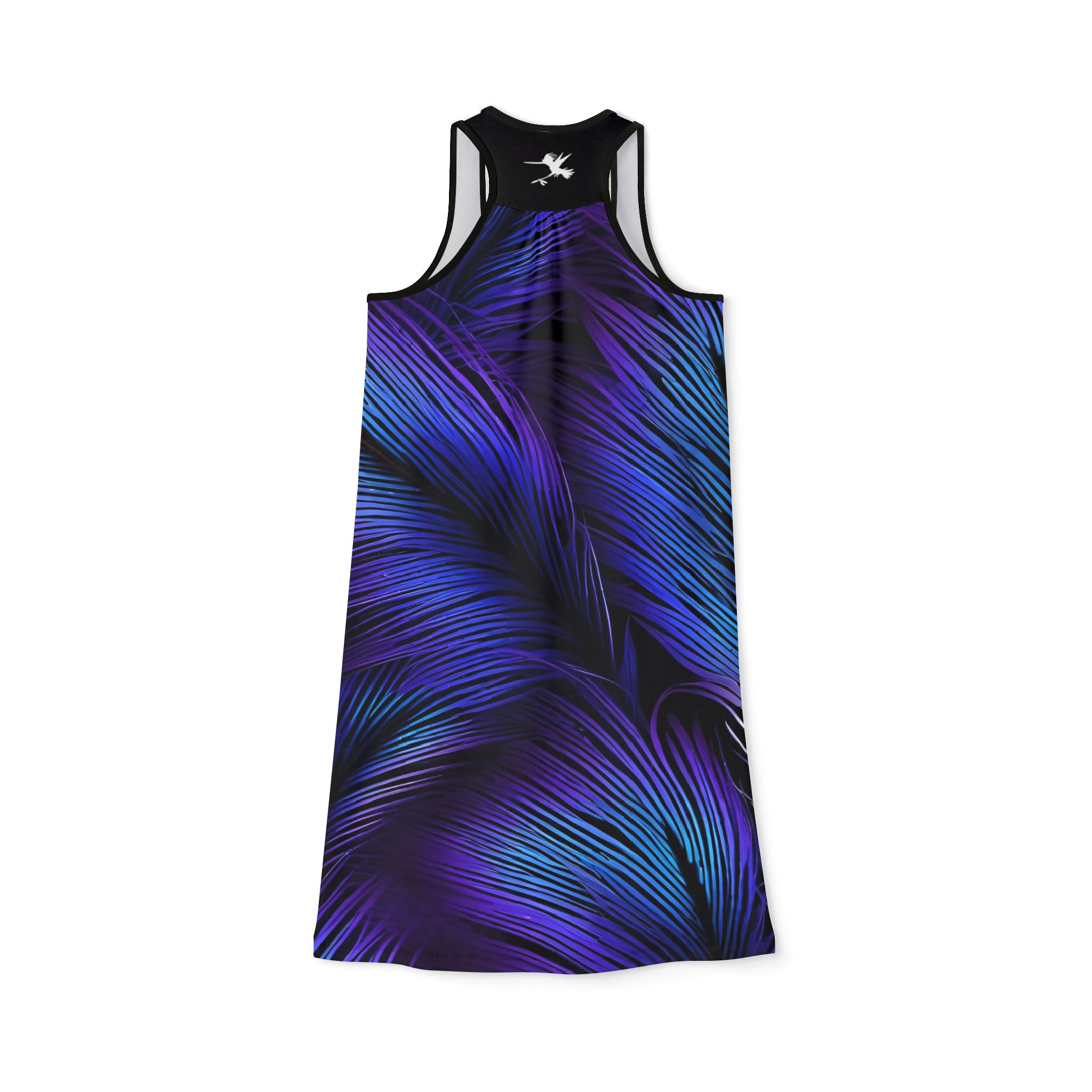 Purple Blue Feathers Spear Racerback Dress