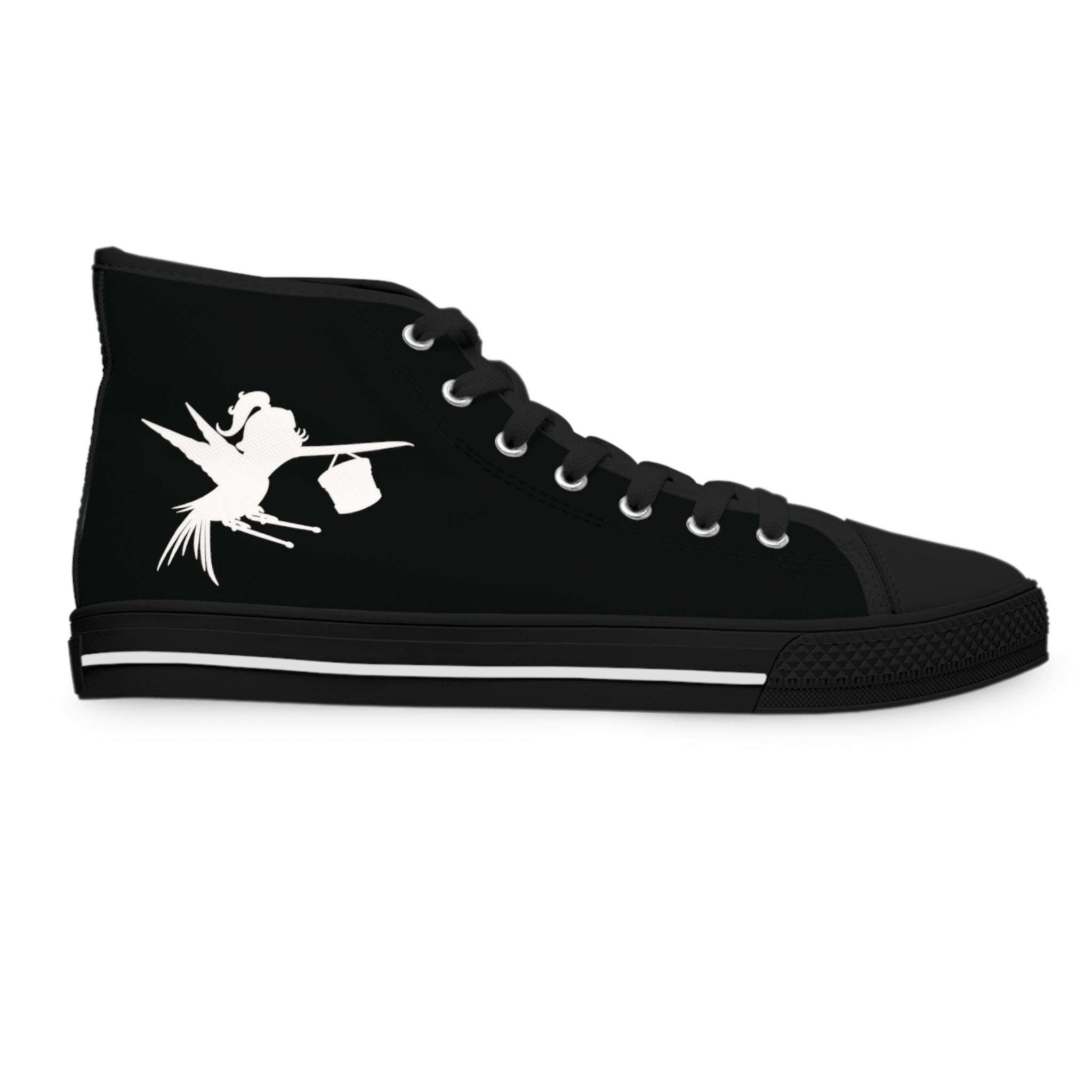 Rock Drummer Girl Women's High Top Sneakers