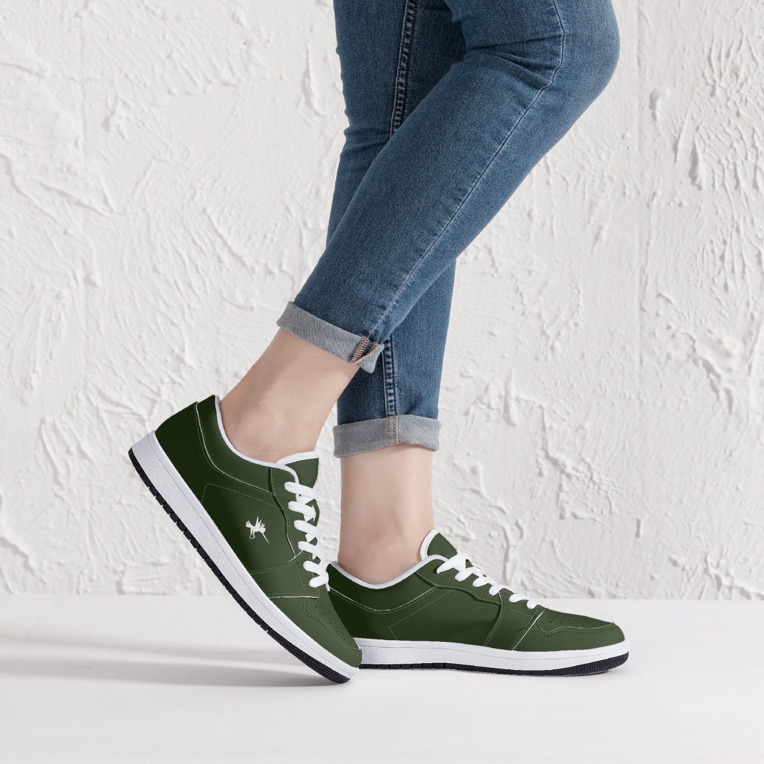 Green Nunchucks Low-Top Leather Sneakers