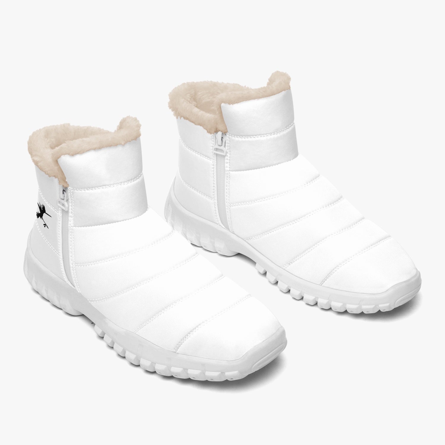 White Spear Fur Zip Up Boots