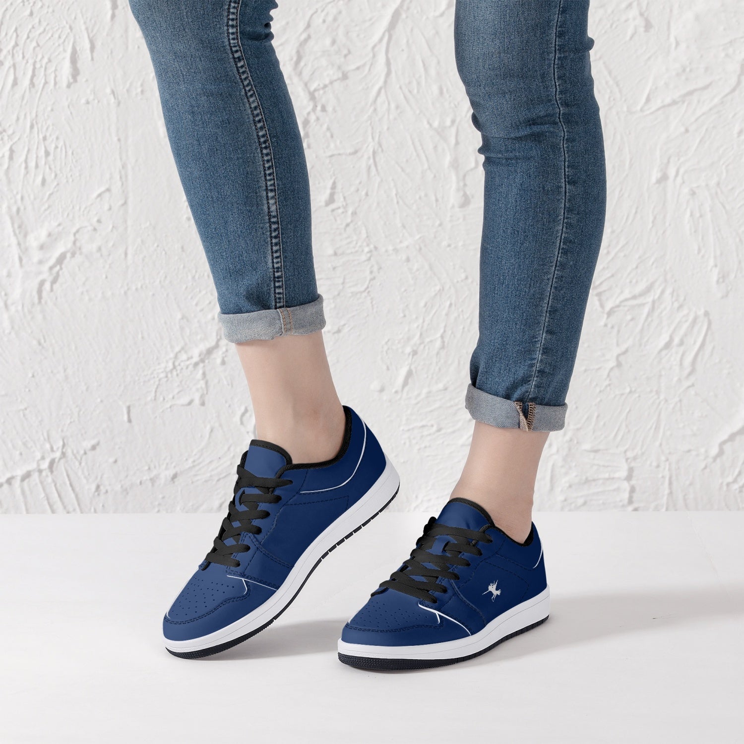 Blue Nunchucks Low-Top Leather Sneakers