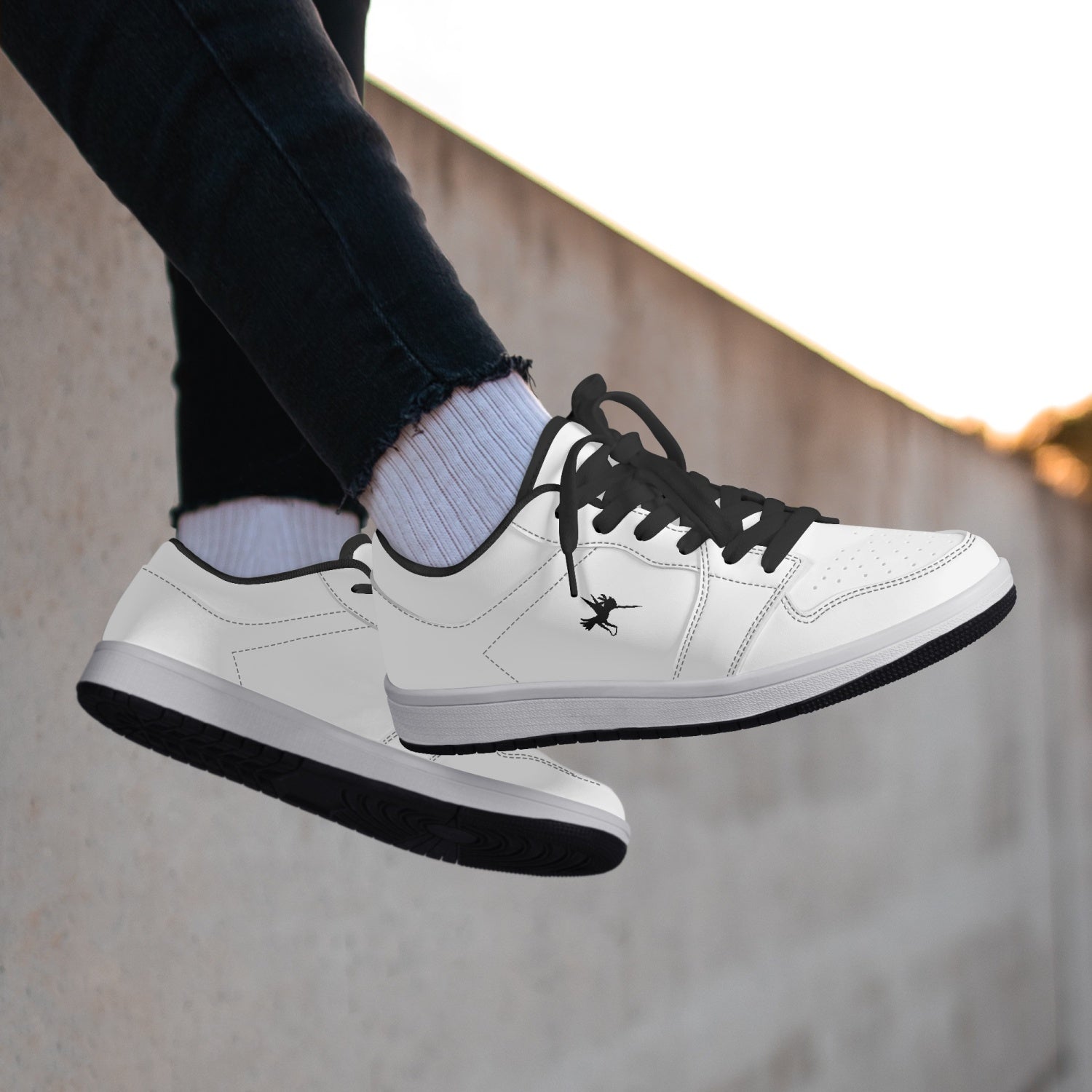 White Nunchucks Low-Top Leather Sneakers