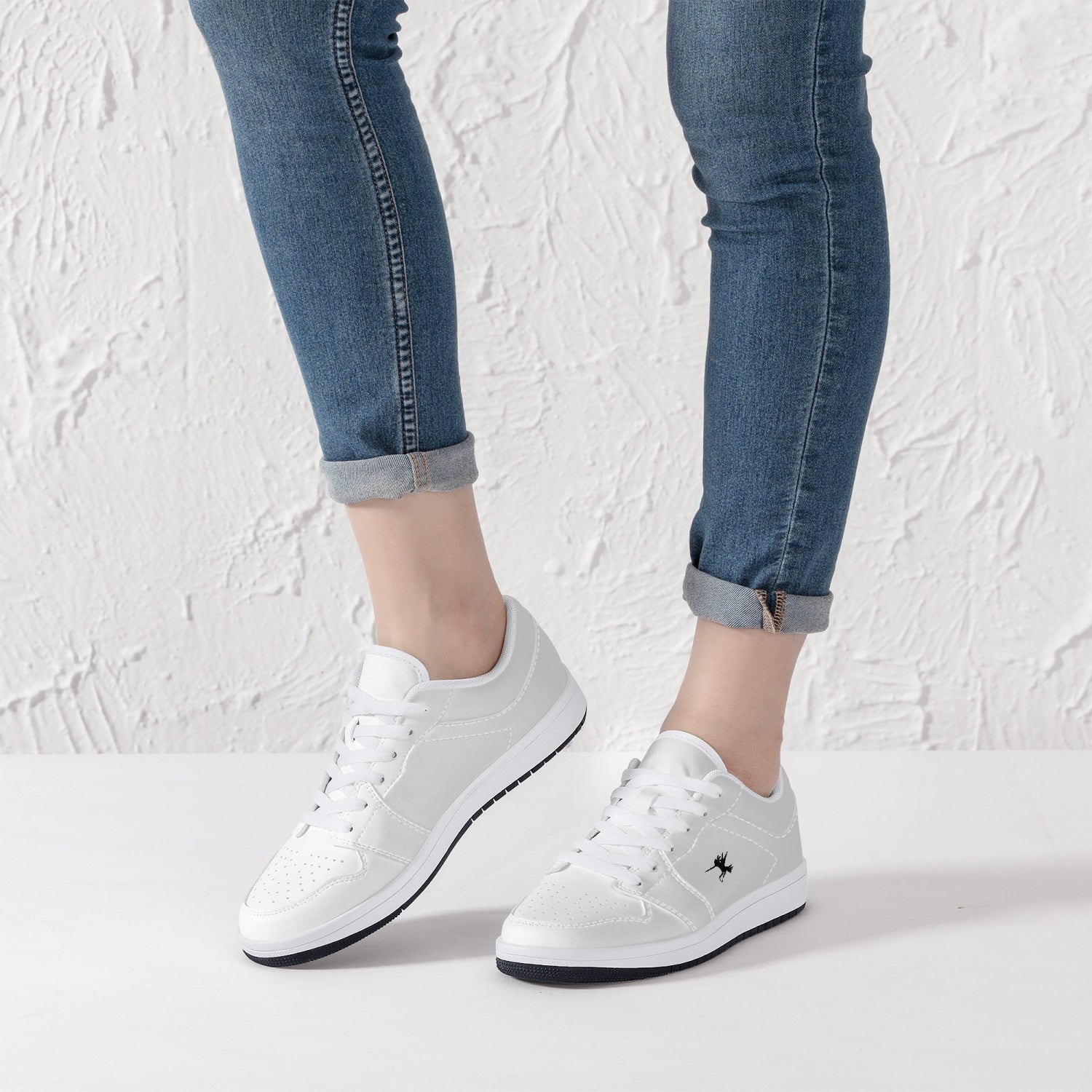 White Nunchucks Low-Top Leather Sneakers