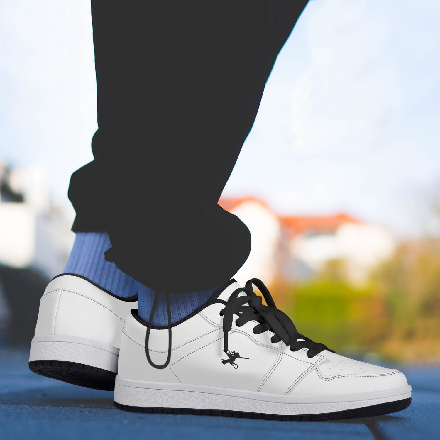 White Nunchucks Low-Top Leather Sneakers