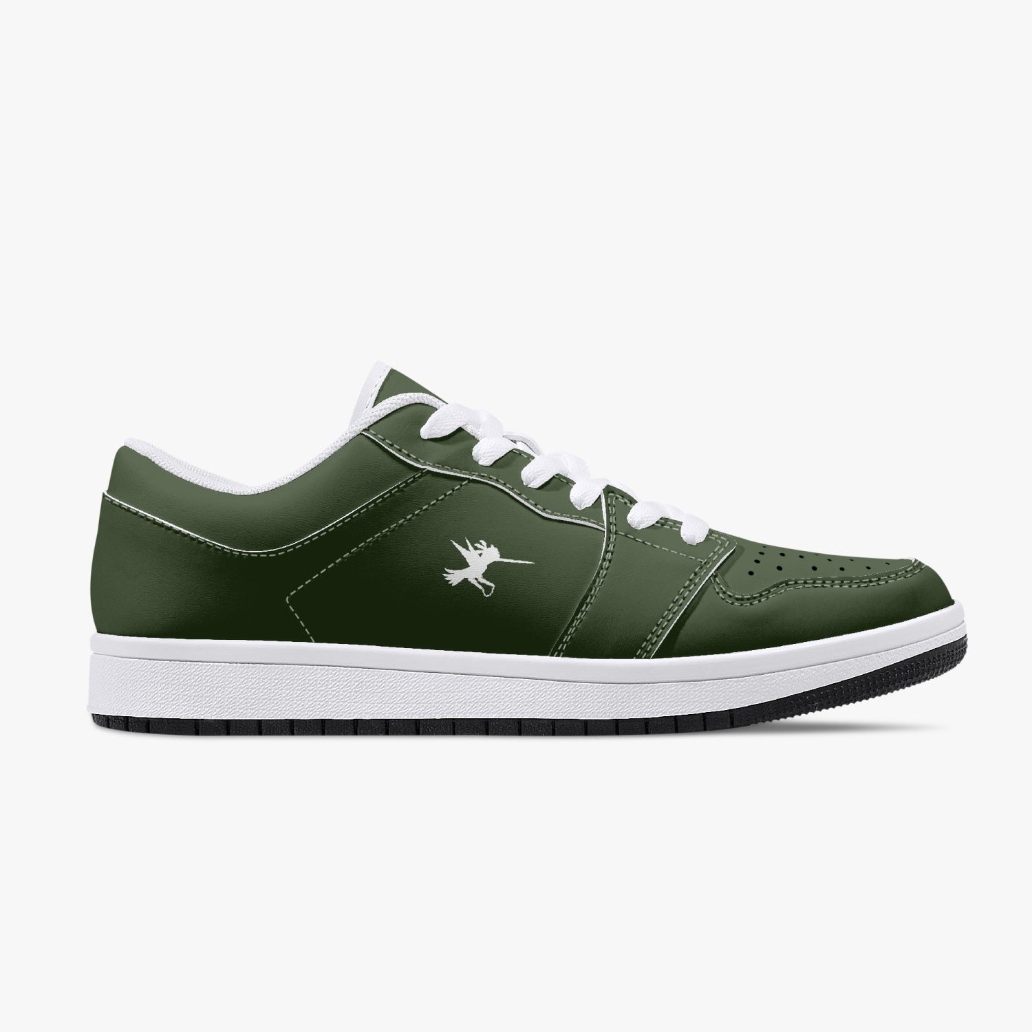 Green Nunchucks Low-Top Leather Sneakers