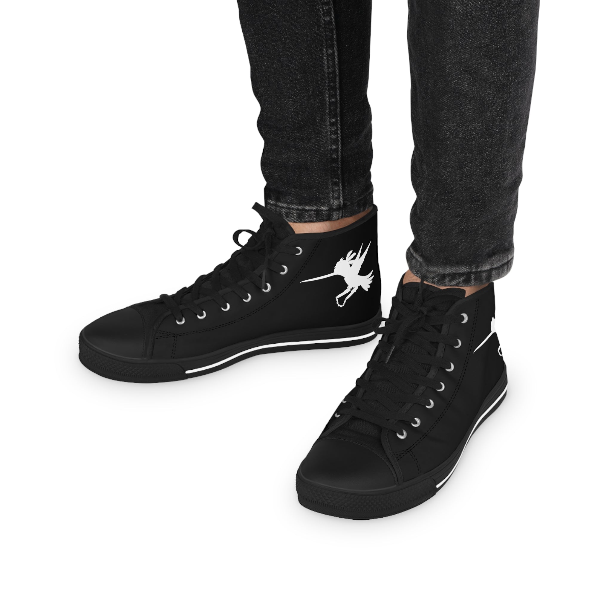 Black Nunchucks Men's High Top Sneakers