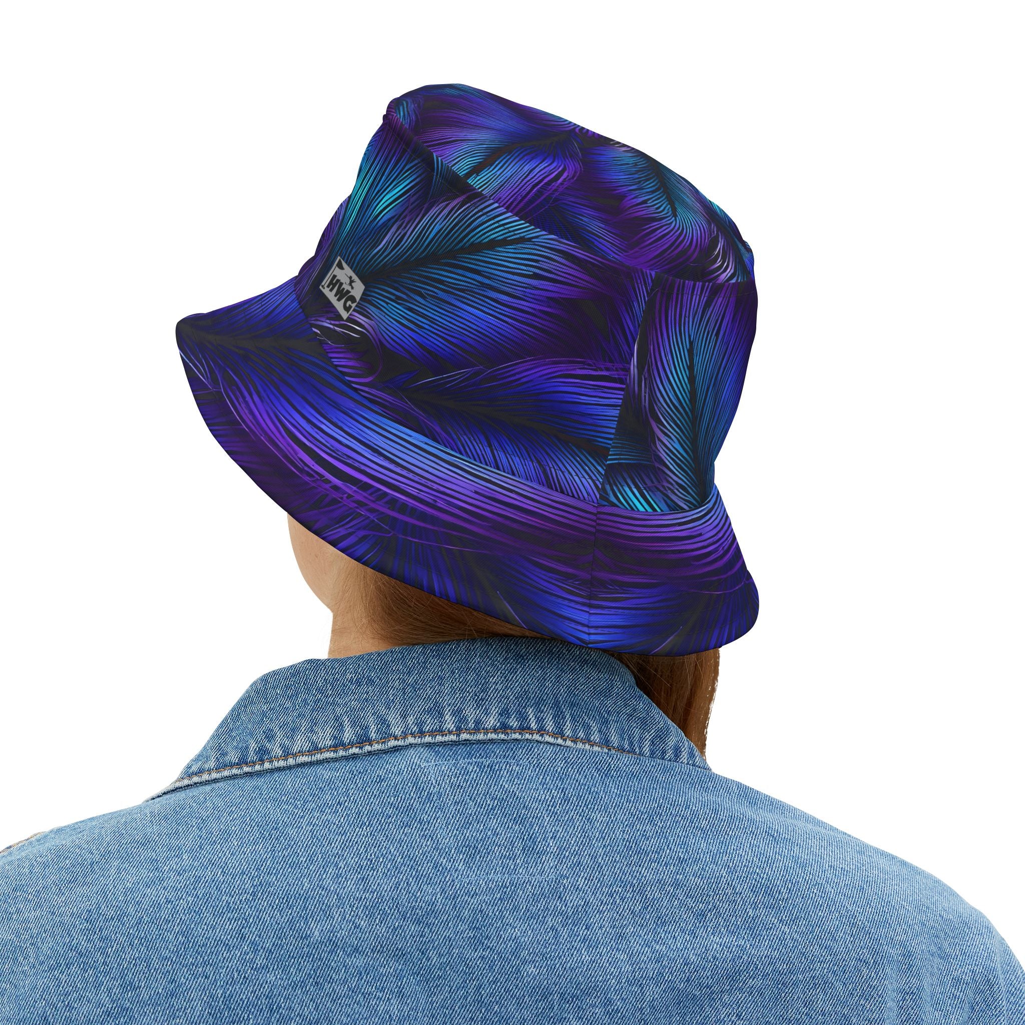 Purple Blue Feathers Golf Bucket Hat