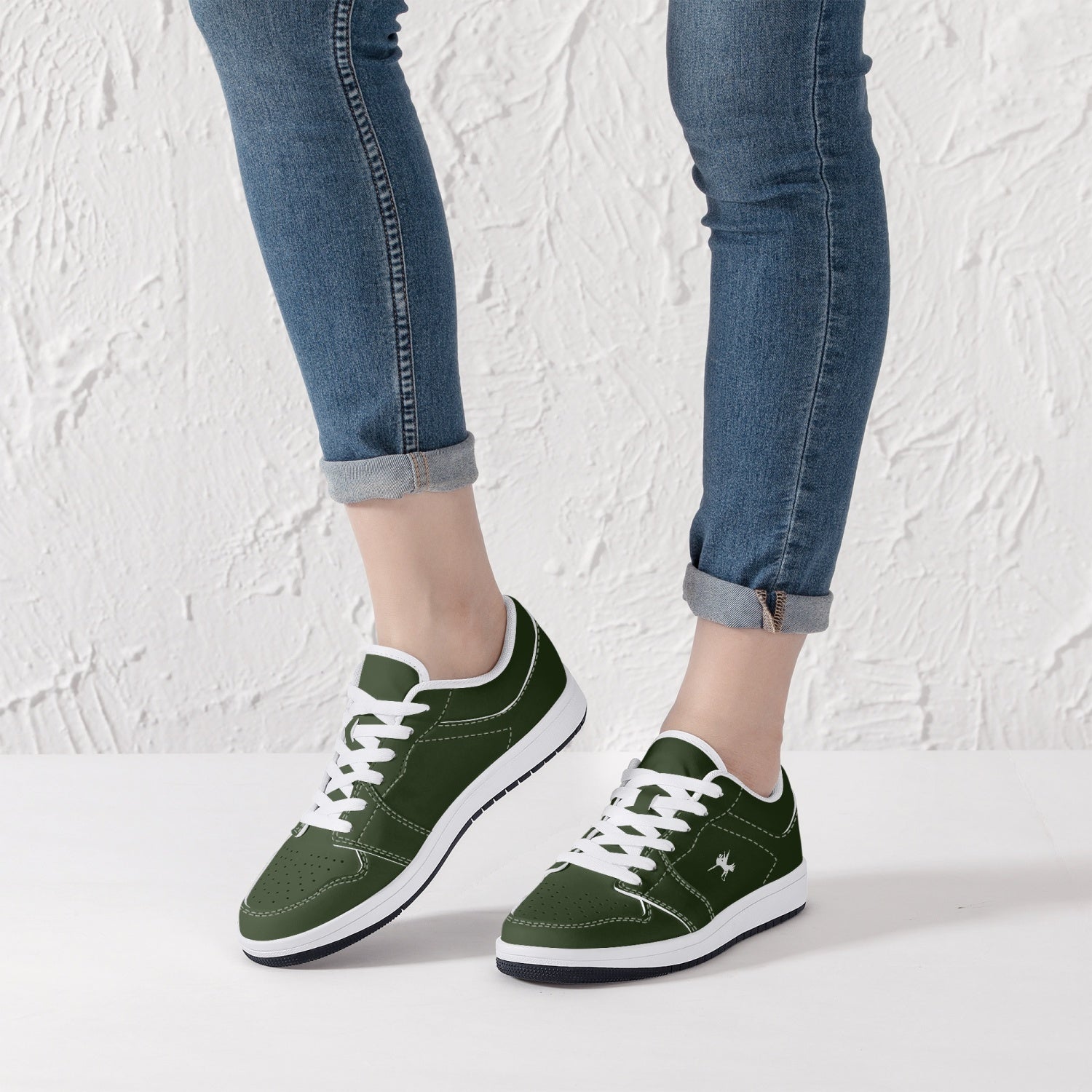 Green Nunchucks Low-Top Leather Sneakers