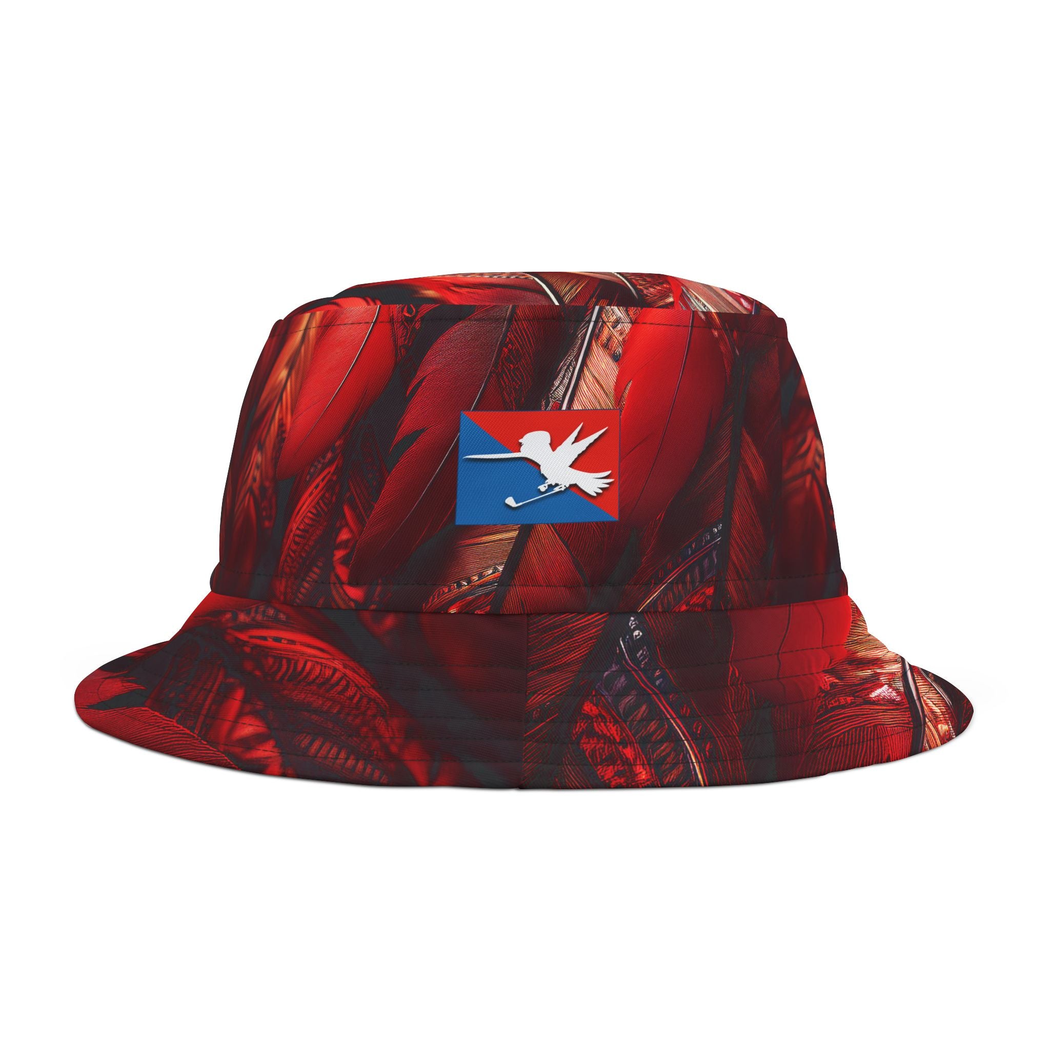 Red Tribal Feathers Golf Bucket Hat