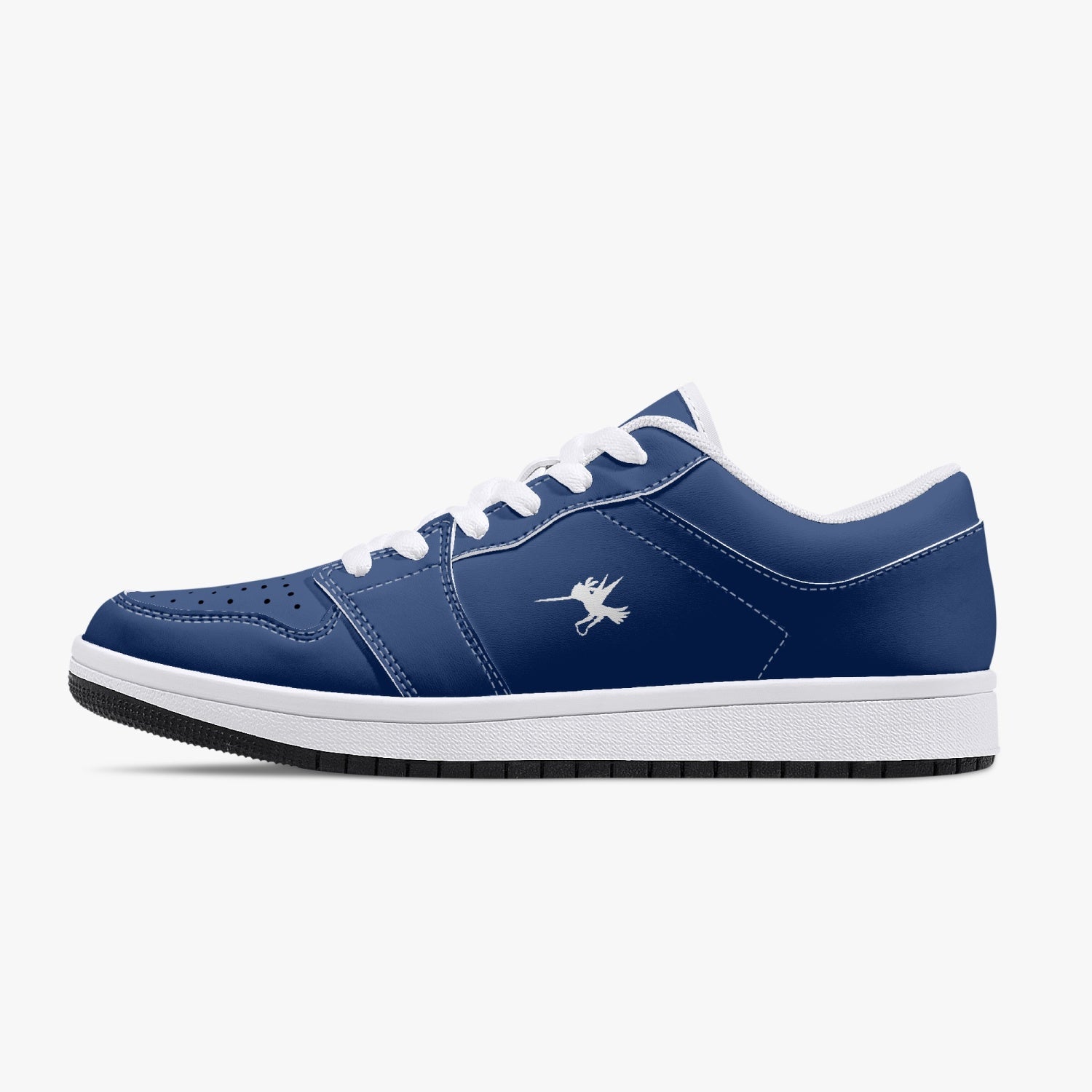 Blue Nunchucks Low-Top Leather Sneakers