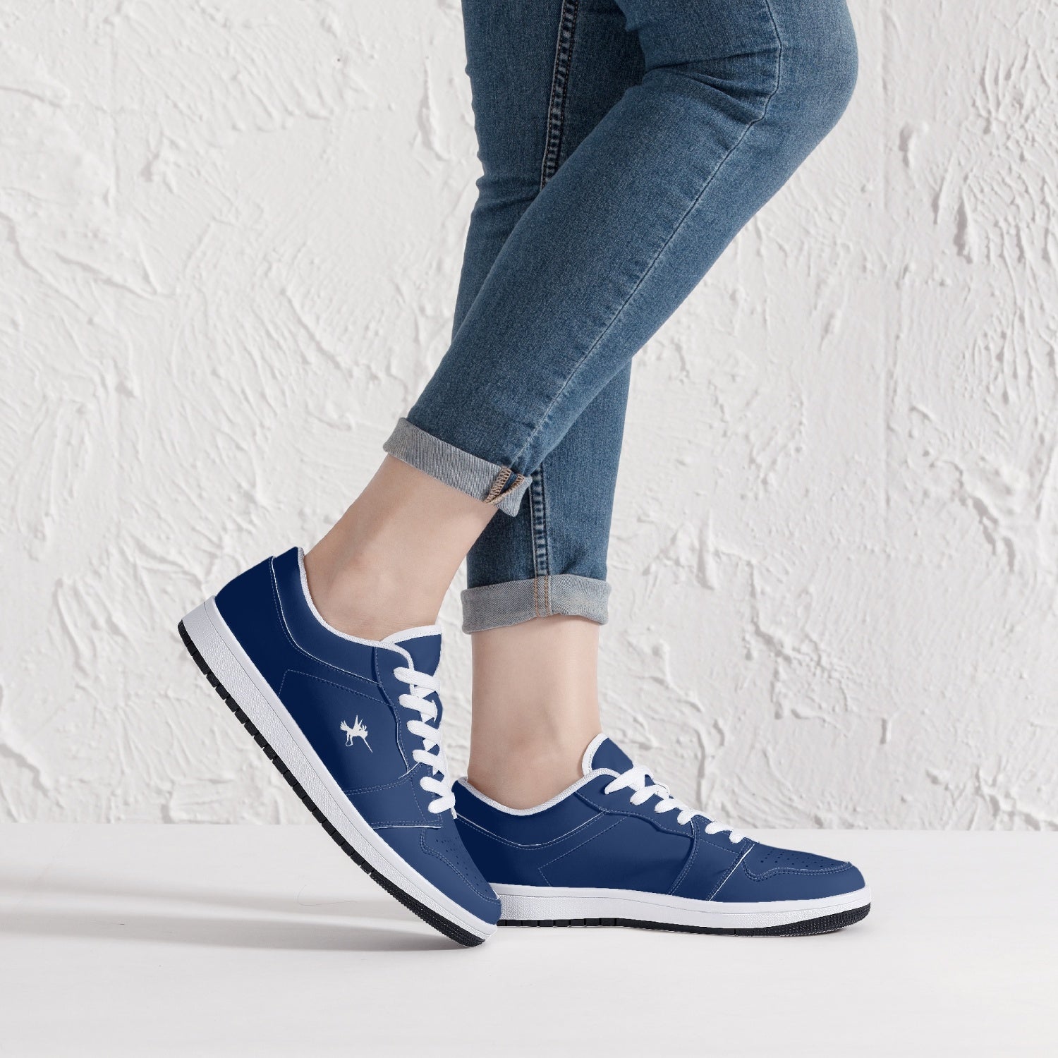 Blue Nunchucks Low-Top Leather Sneakers