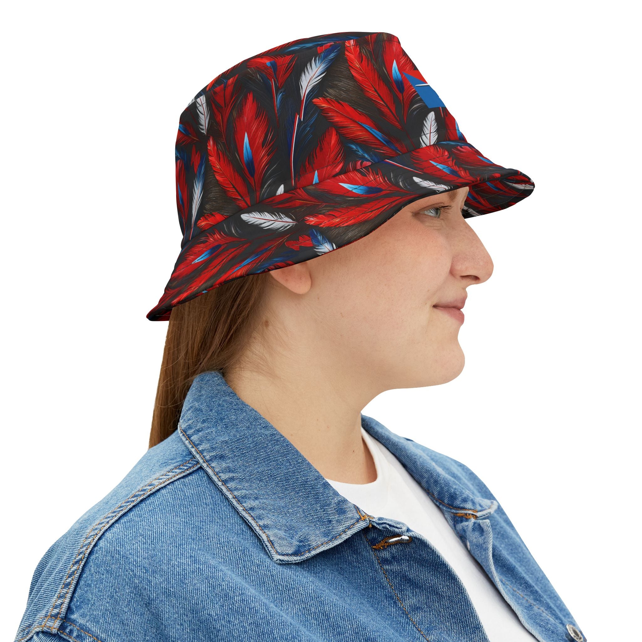 RWB Feathers Nunchucks Logo Bucket Hat