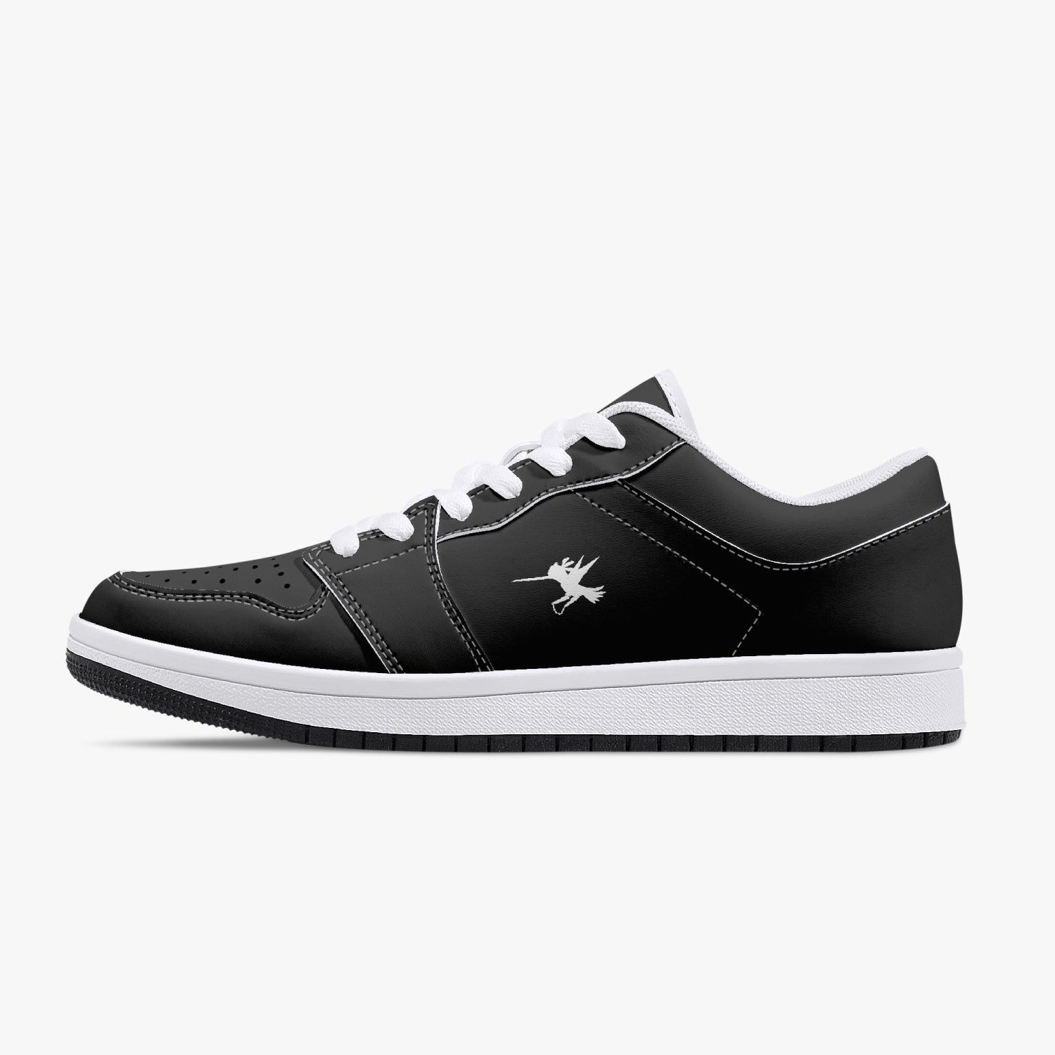 Black Nunchucks Low-Top Leather Sneakers