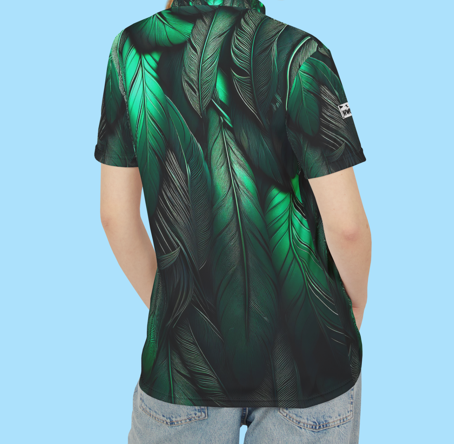 Emerald Feathers Golf Polo Shirt