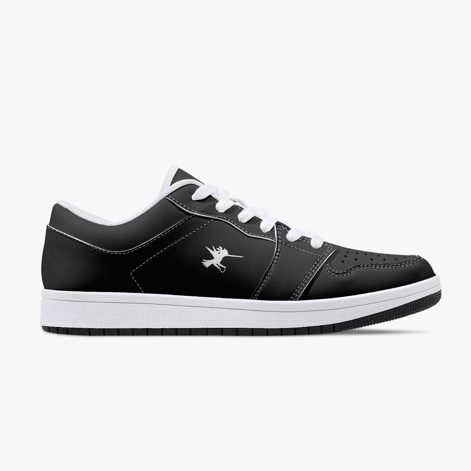 Black Nunchucks Low-Top Leather Sneakers