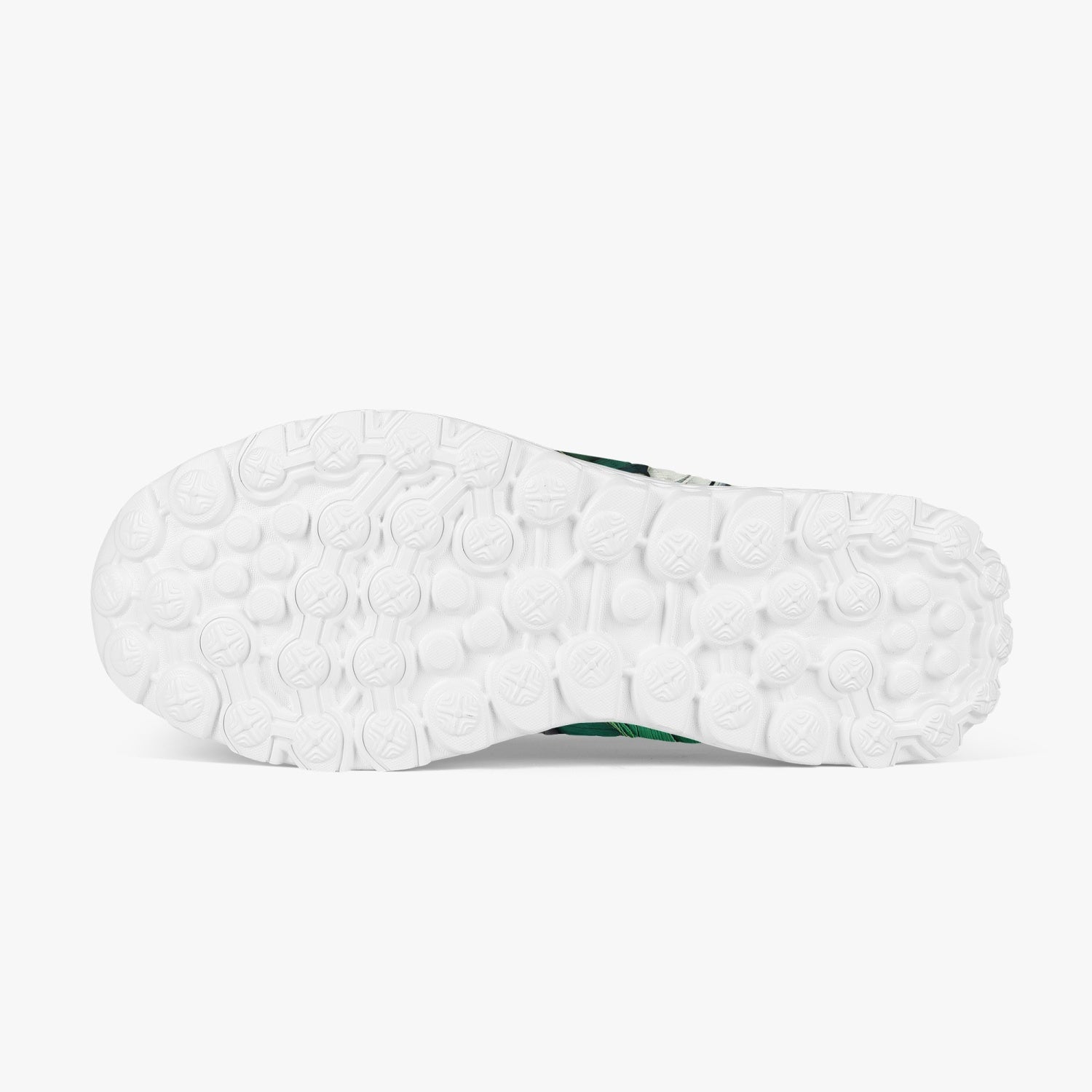 Green White Feathers Women's Slip-On Mesh Running Shoes