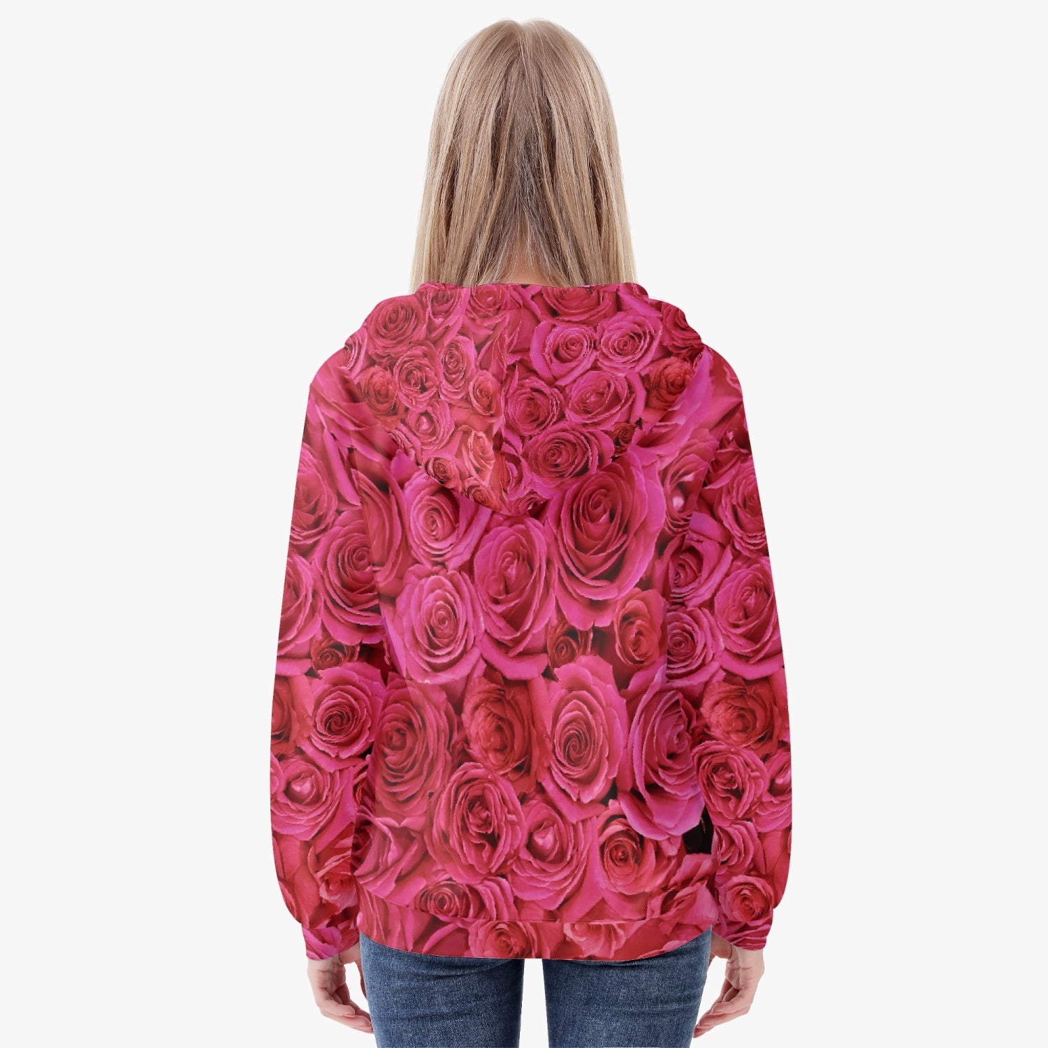 Roses Diamond Ring Women's Zip Up Hoodie