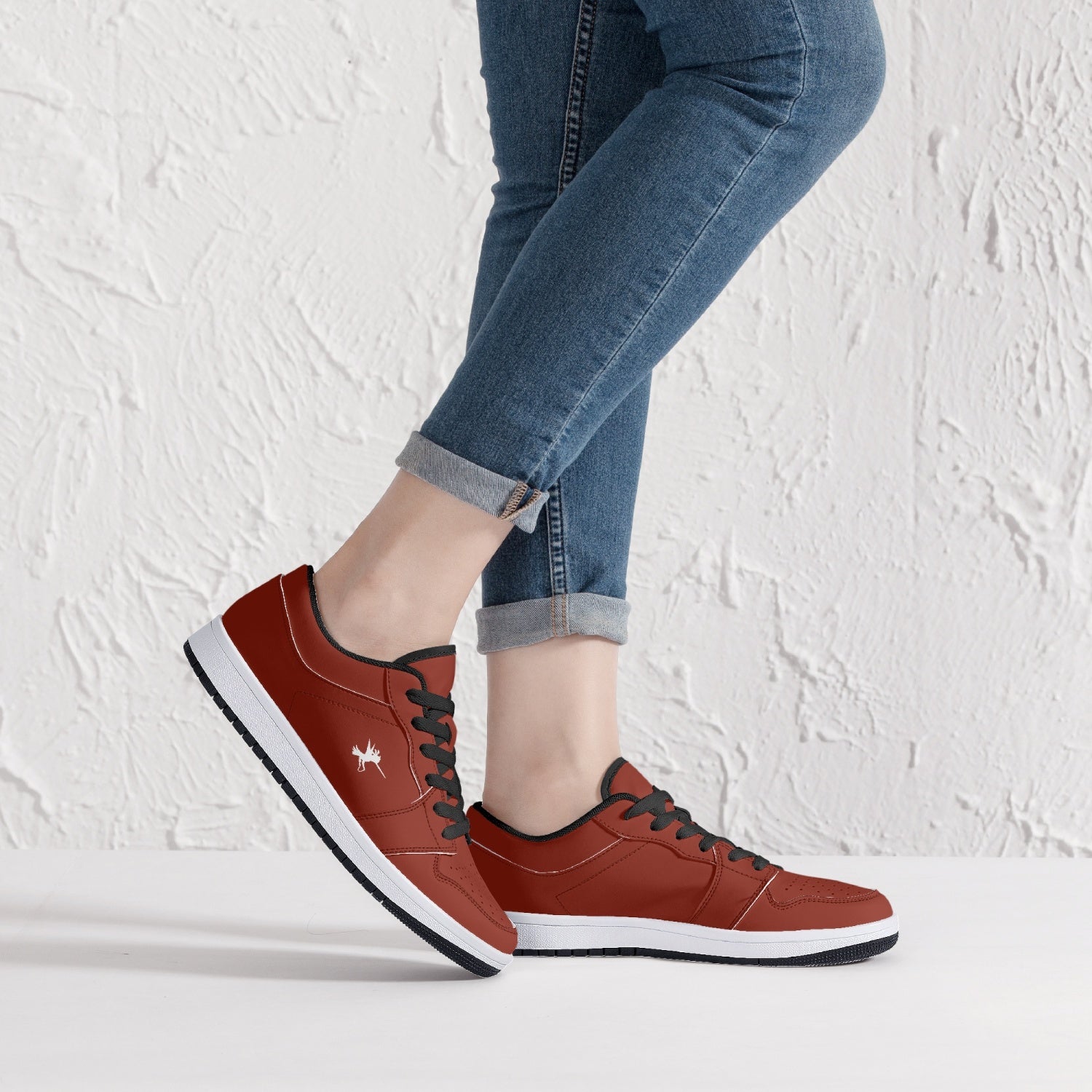 Red Nunchucks Low-Top Leather Sneakers