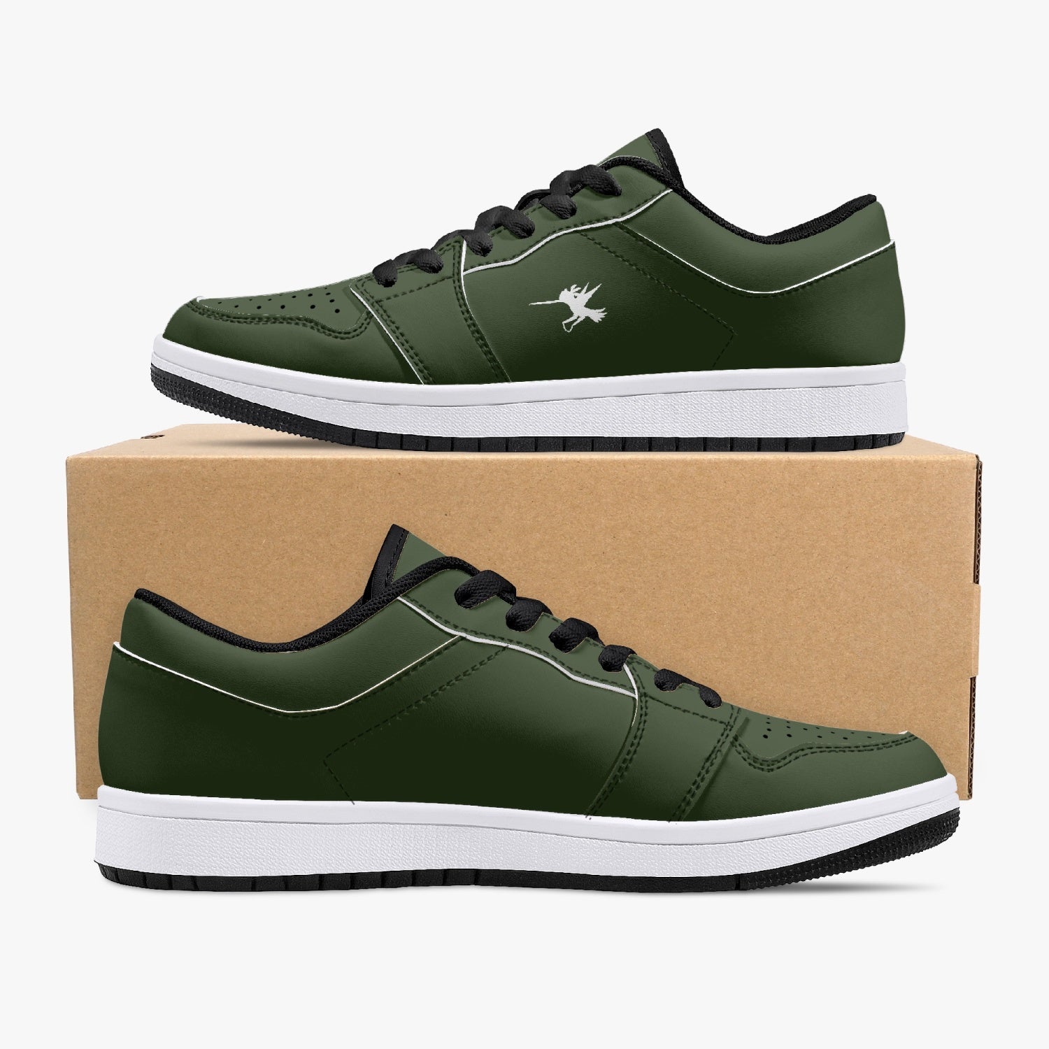 Green Nunchucks Low-Top Leather Sneakers