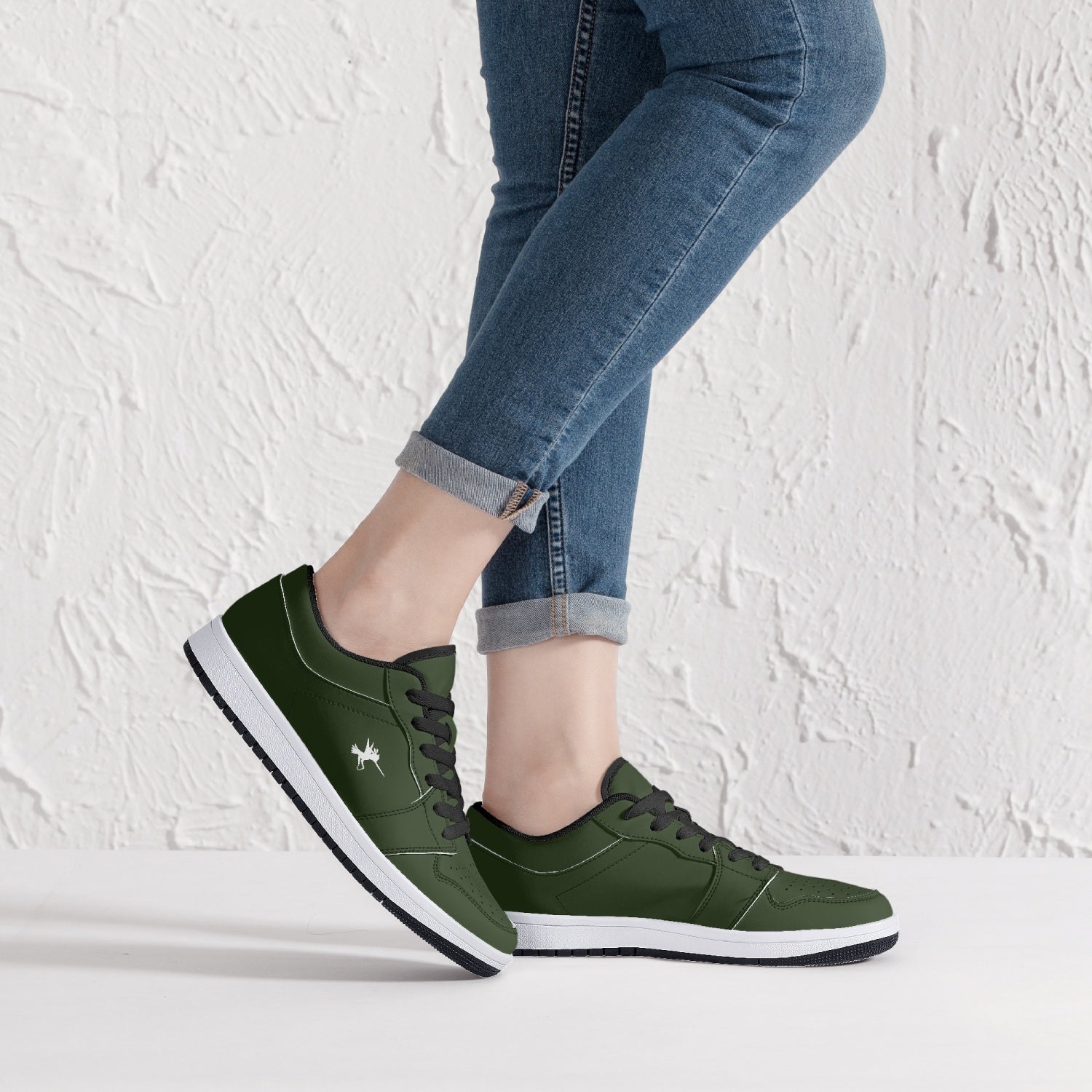 Green Nunchucks Low-Top Leather Sneakers