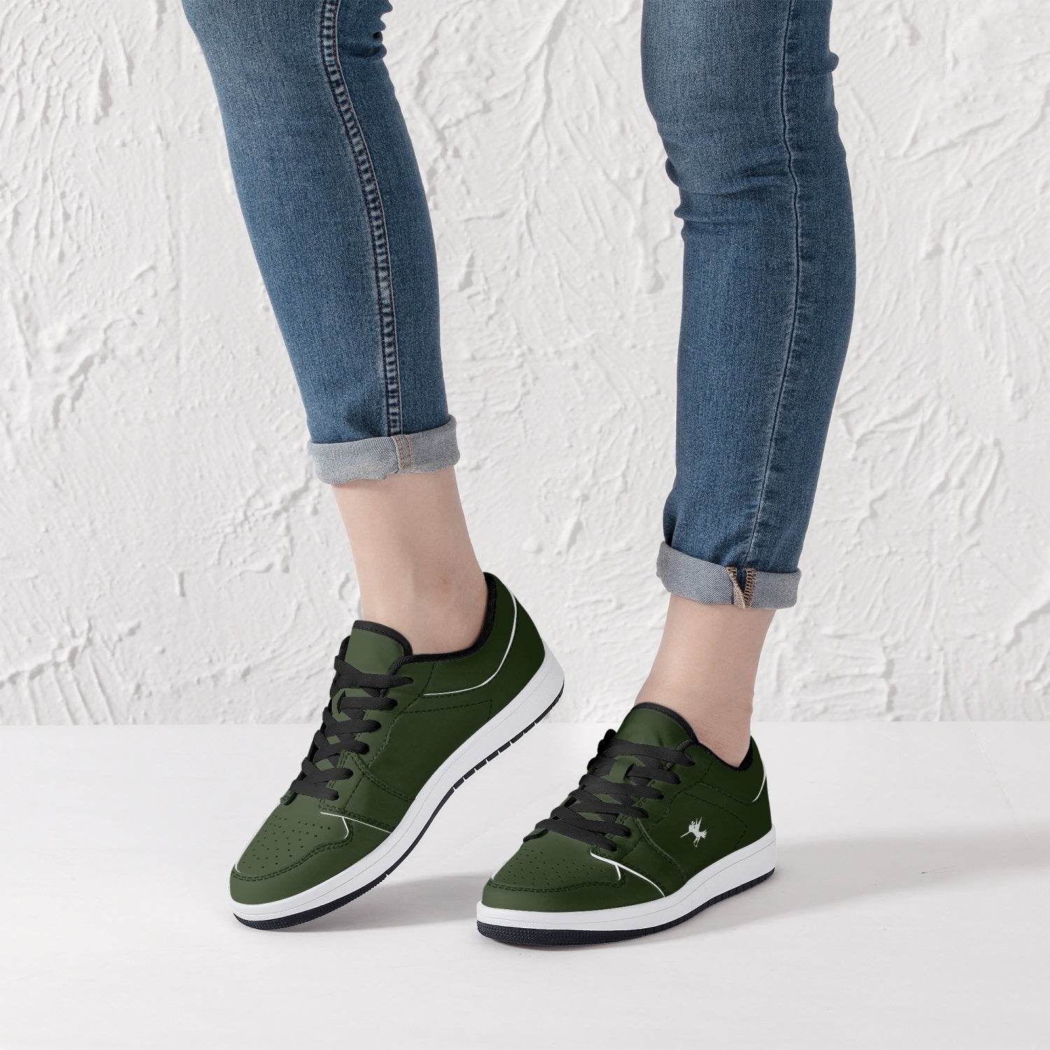 Green Nunchucks Low-Top Leather Sneakers