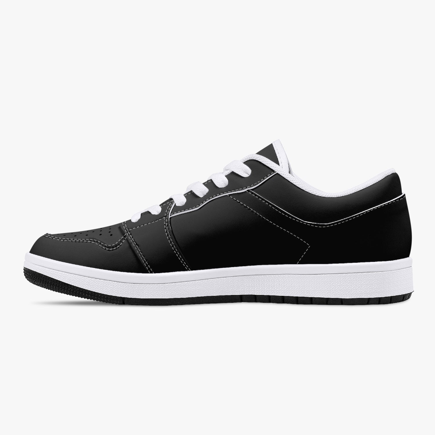 Black Nunchucks Low-Top Leather Sneakers