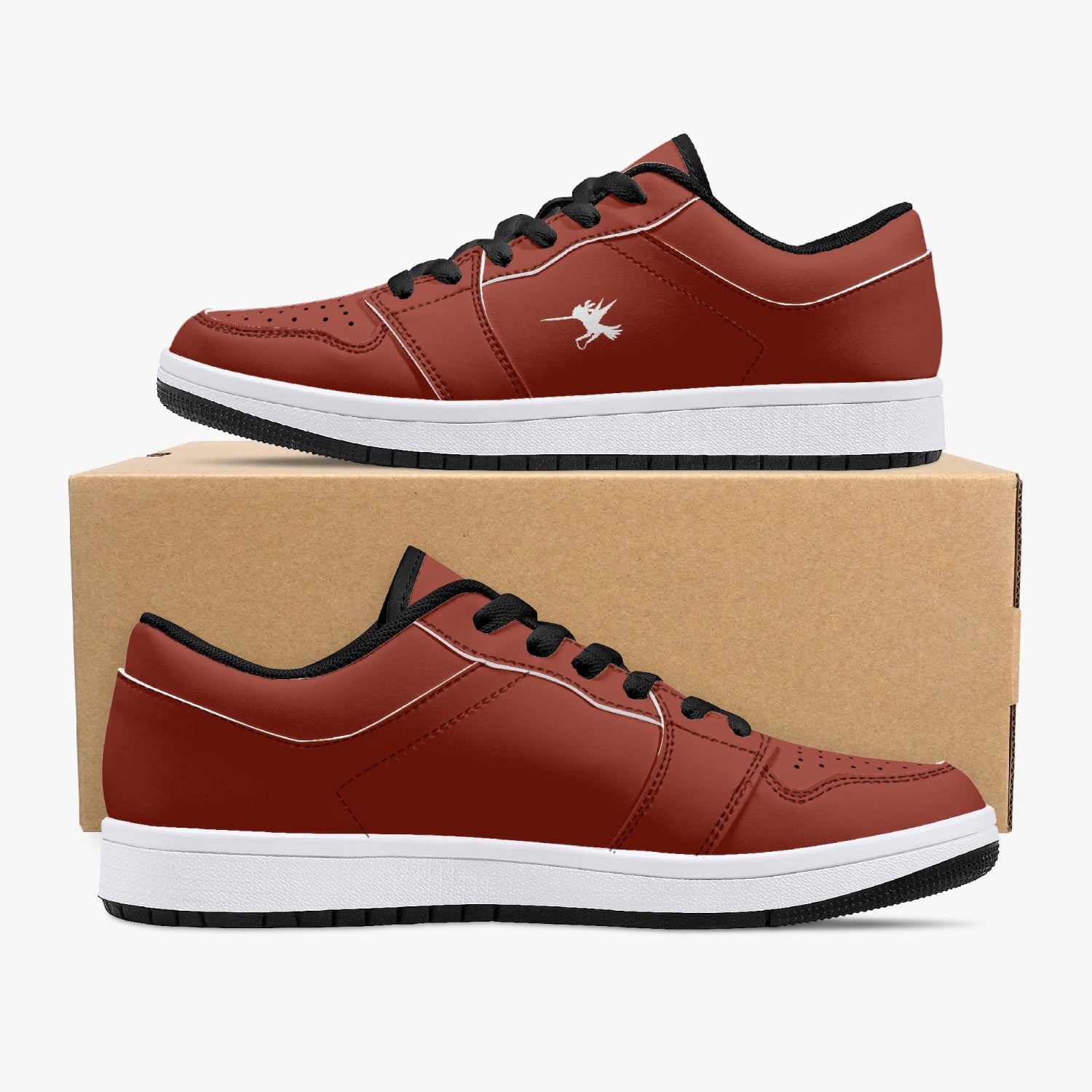 Red Nunchucks Low-Top Leather Sneakers