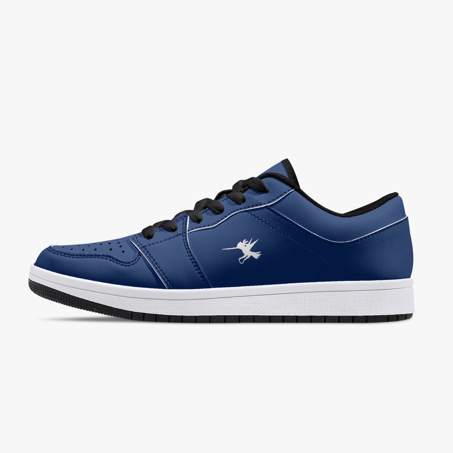 Blue Nunchucks Low-Top Leather Sneakers