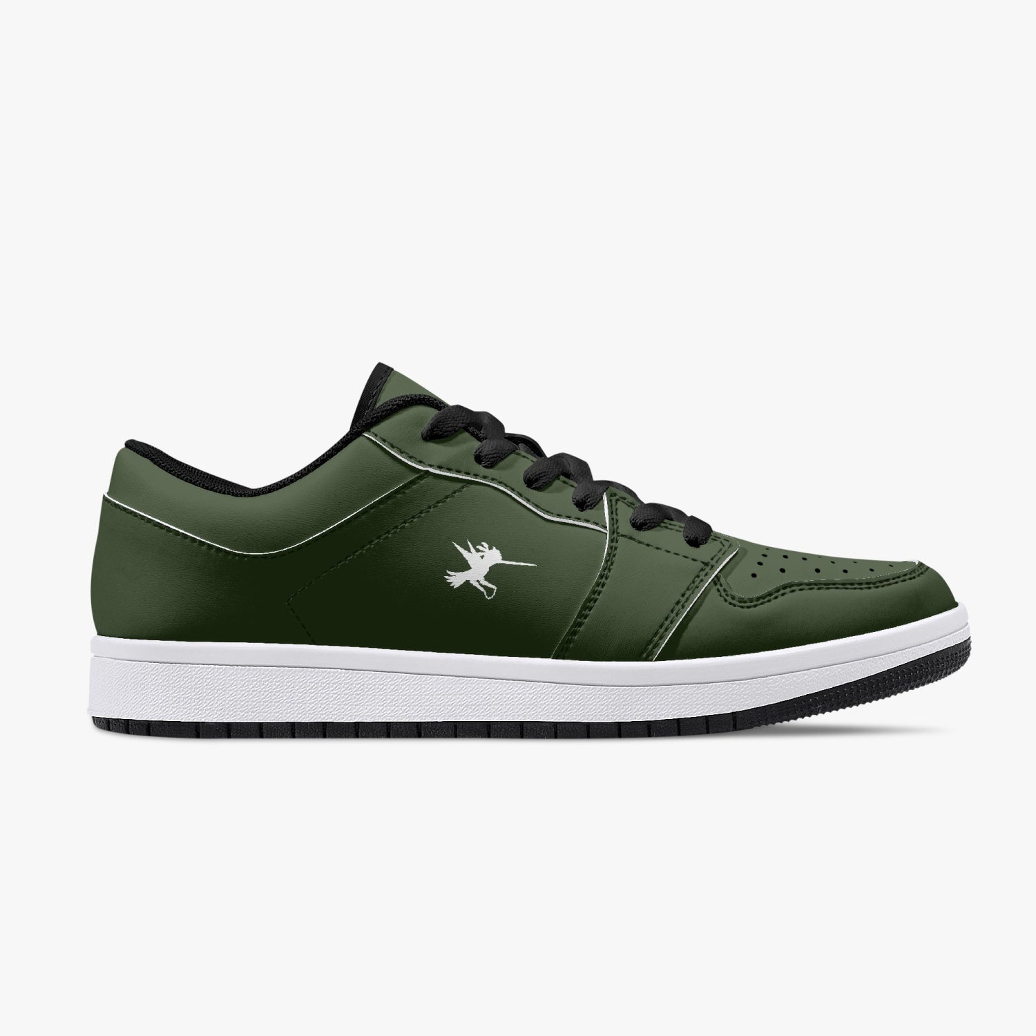 Green Nunchucks Low-Top Leather Sneakers