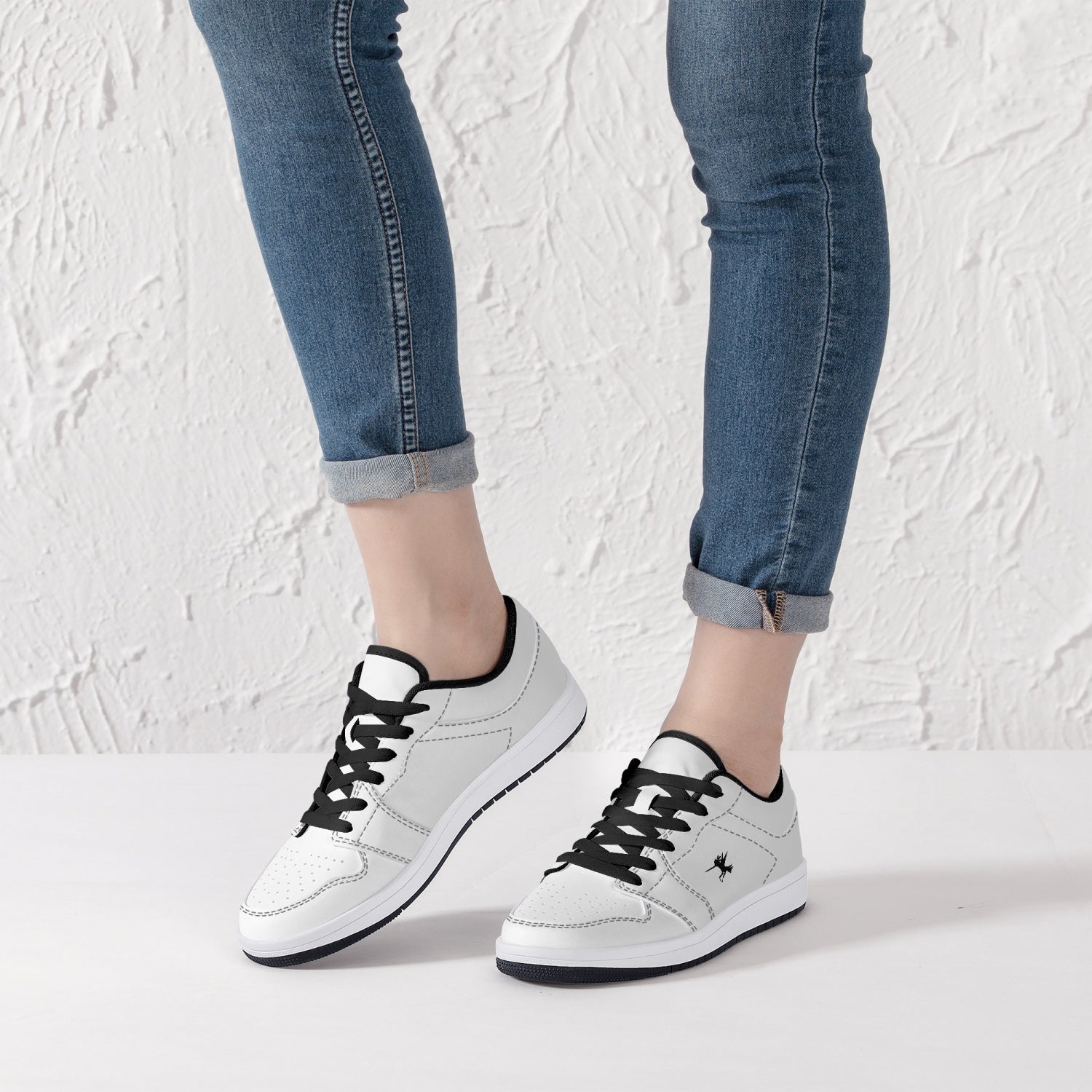 White Nunchucks Low-Top Leather Sneakers