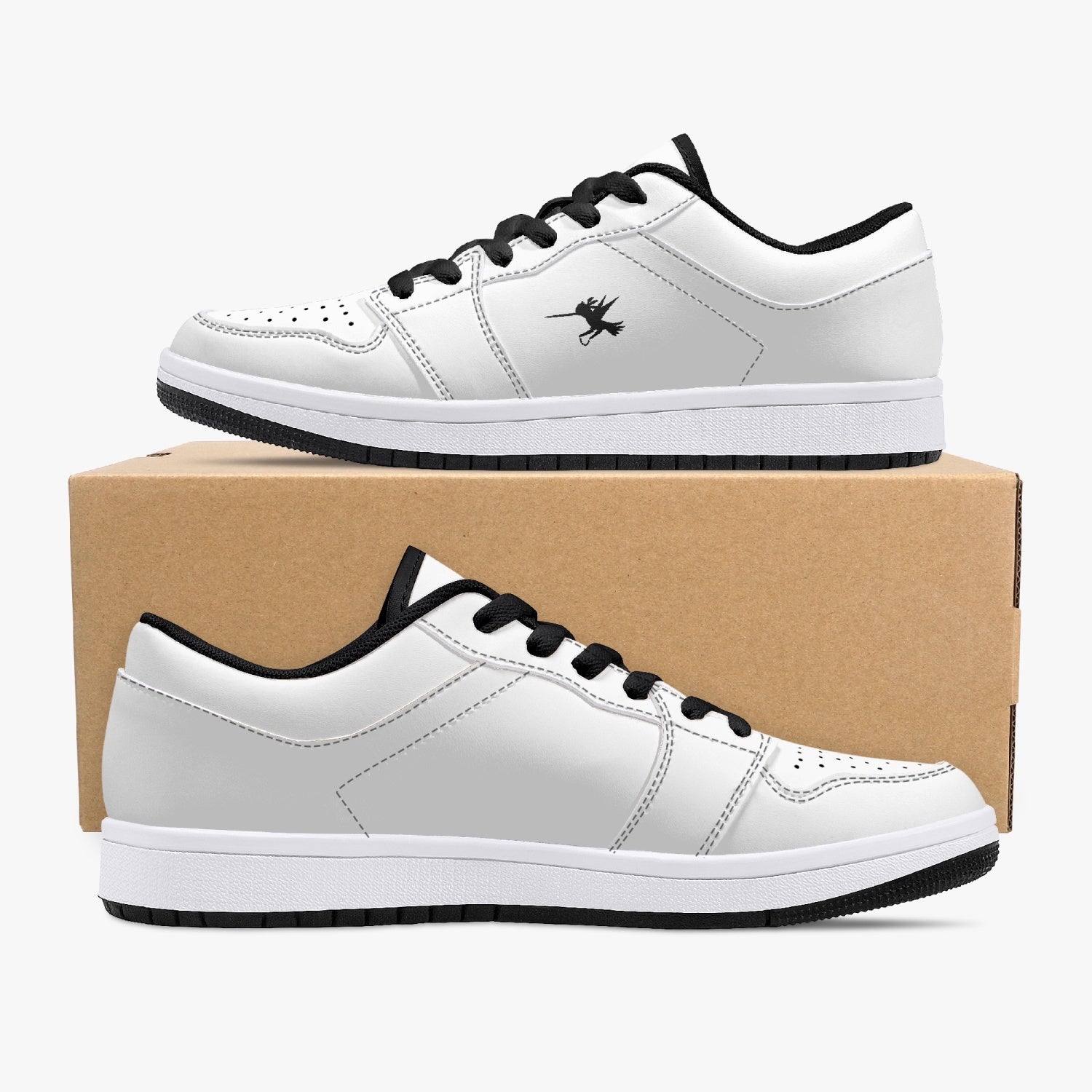 White Nunchucks Low-Top Leather Sneakers