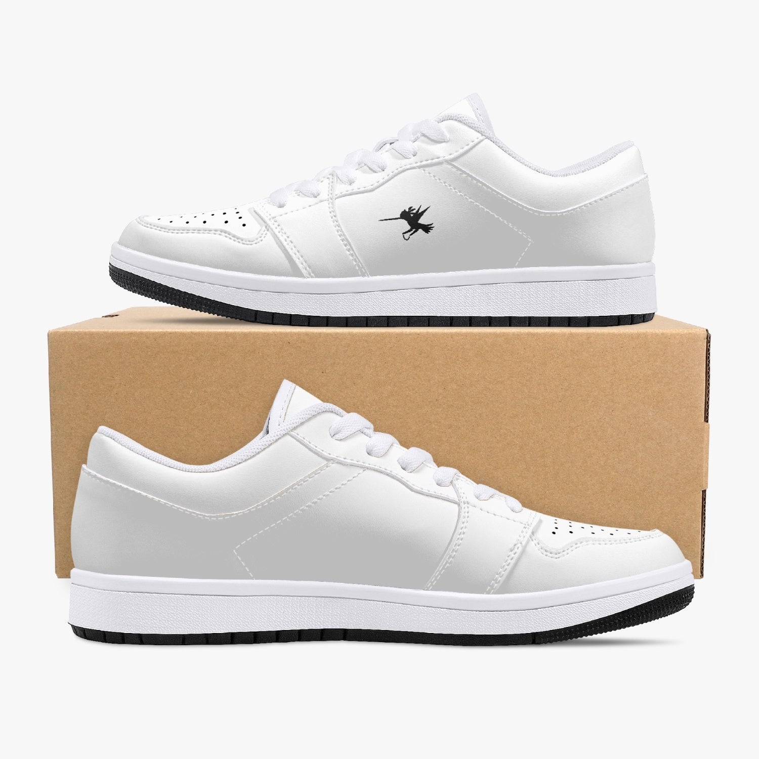 White Nunchucks Low-Top Leather Sneakers