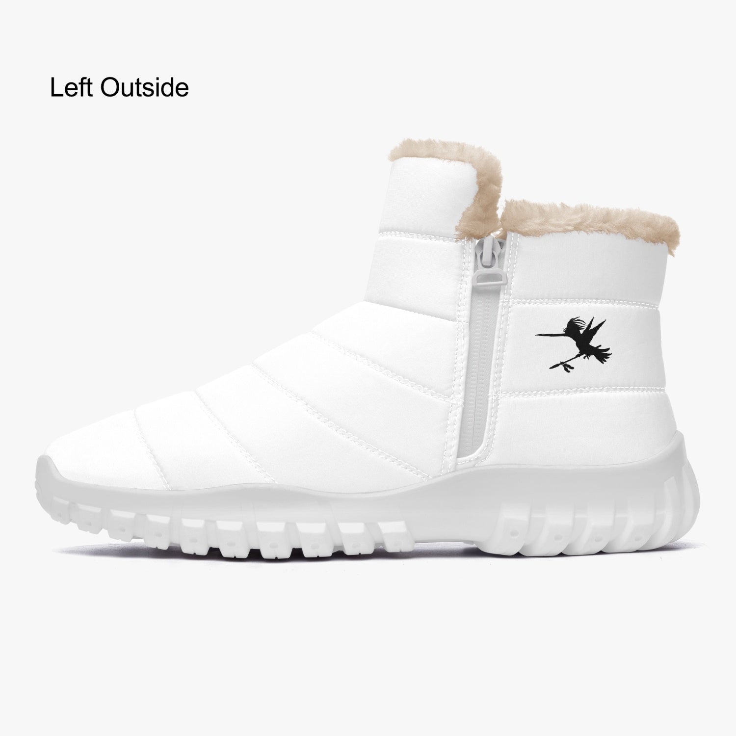 White Spear Fur Zip Up Boots