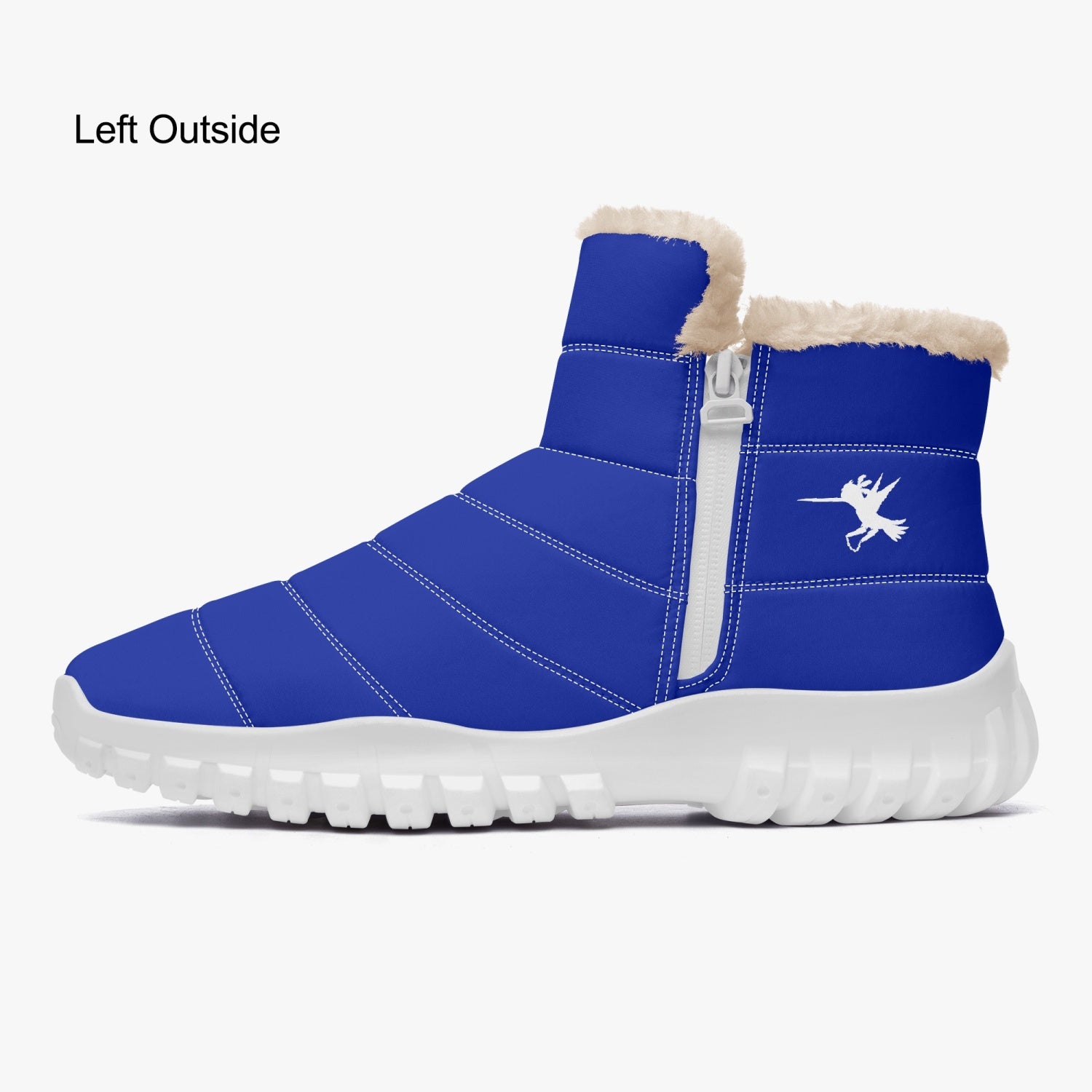 Blue Nunchucks Fur Zip Up Boots