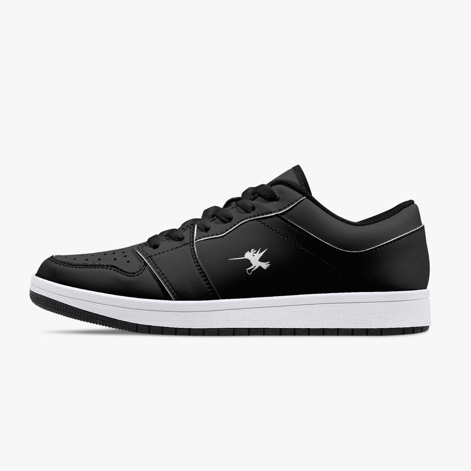 Black Nunchucks Low-Top Leather Sneakers